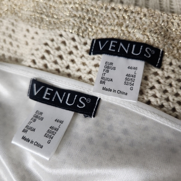 Venus Cream and Gold Crochet Dress Large - Picture 10 of 13